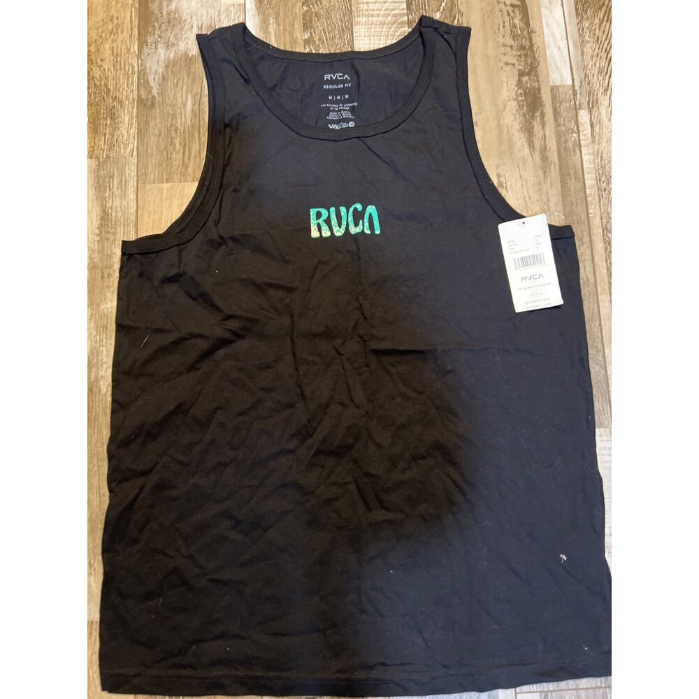 RVCA Mens Tourist Trap Tank Top Black, Medium